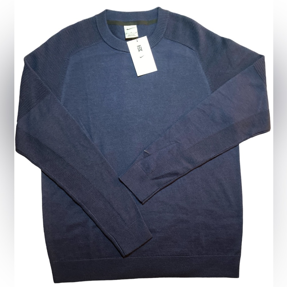 Nike TW Tiger Woods Collection Knit Golf Sweater Wool Blend Medium CU9782-451